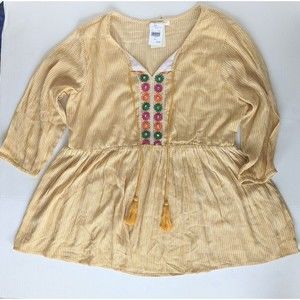 Studio West Blouse Ladies XXL Yellow Bohemian NEW